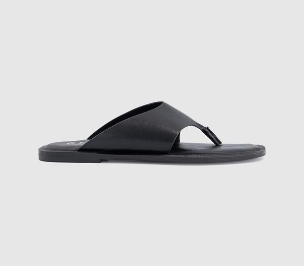  Office Womens Saffie High Vamp Toe Post Sandals Black, 3 