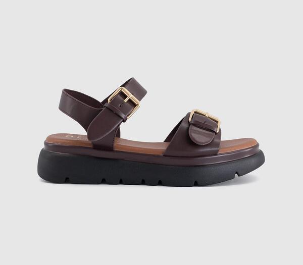 Office Womens Sage Buckle Detail Platform Sandals Brown, 3 