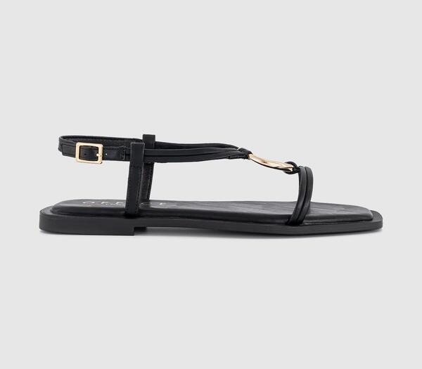  Office Womens Sam Hardware Detail Slingback Sandals Black, 3 
