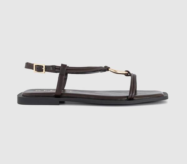  Office Womens Sam Hardware Detail Slingback Sandals Brown, 3 