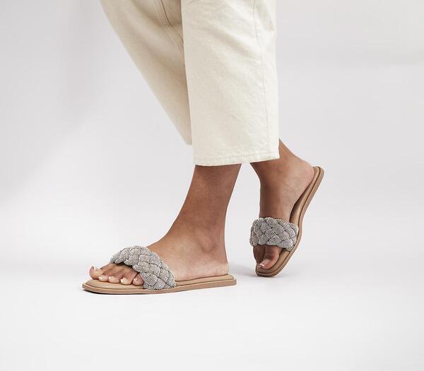  Office Womens Secret Plaited Sandals Silver Embellished, 4 