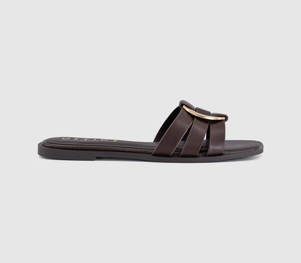  Office Womens Stirling Ring Detail Sliders Brown, 3 
