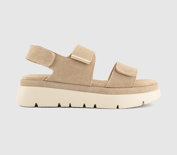  Office Womens Summer Two Part Platform Sandals Beige Natural, 9 