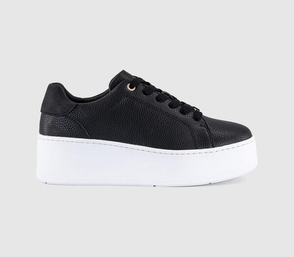  Office Womens Tedi Lace Up Platform Trainers Black, 4 