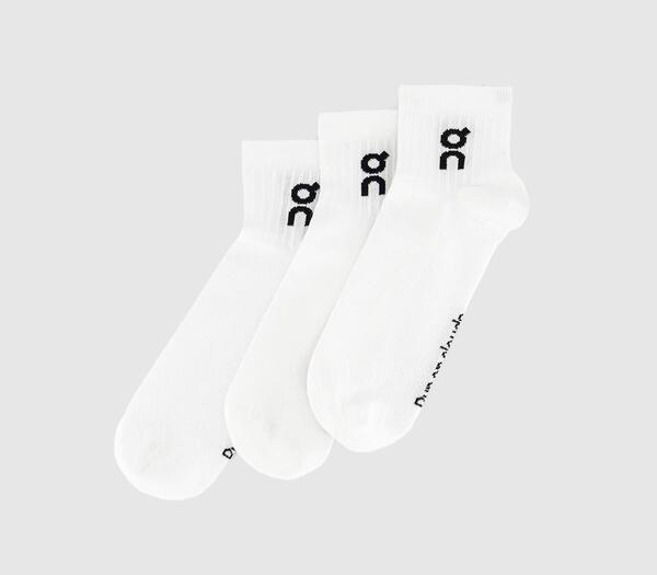  On Logo Socks Mid 3 Pack White, Xs 