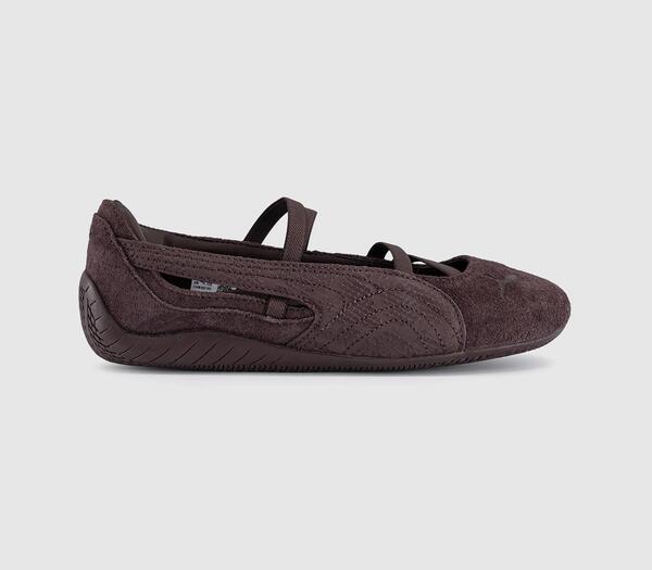  Puma Womens Speedcat Ballet Pumps Python Chocolate Brown, 4 