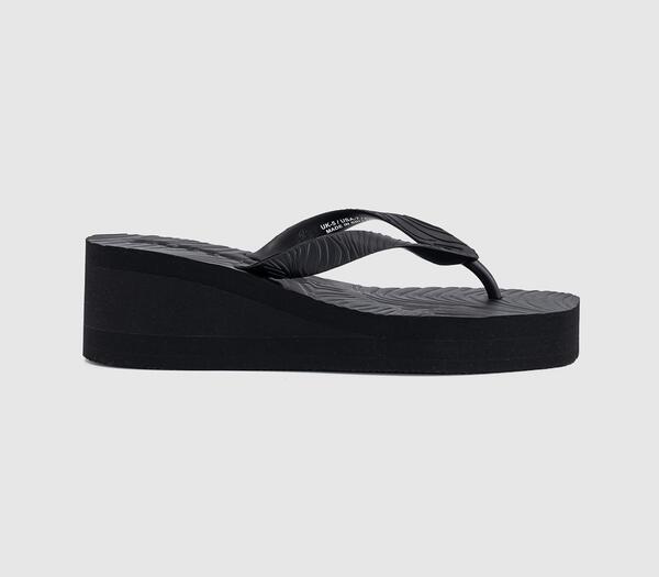  Sleepers Womens High Platform Flip Flop Black, 3 