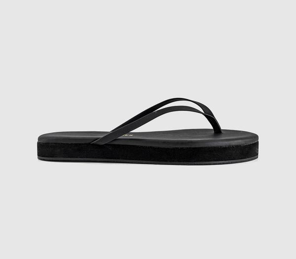  Tkees Womens Lily Platform Foundations Flip Flops Black, 6 