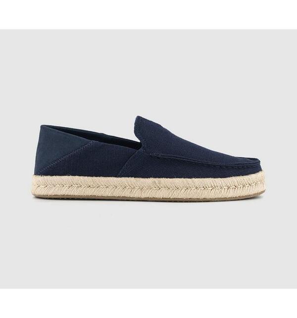  Toms Mens Alonso Rope Loafers Navy Blue, 6 