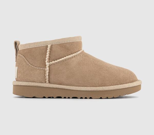  Ugg Classic Ultra Mini Kids Boots Sand Natural, 12 Youth 