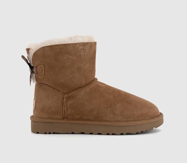  Ugg Womens Mini Bailey Bow Suede In Brown, 3 