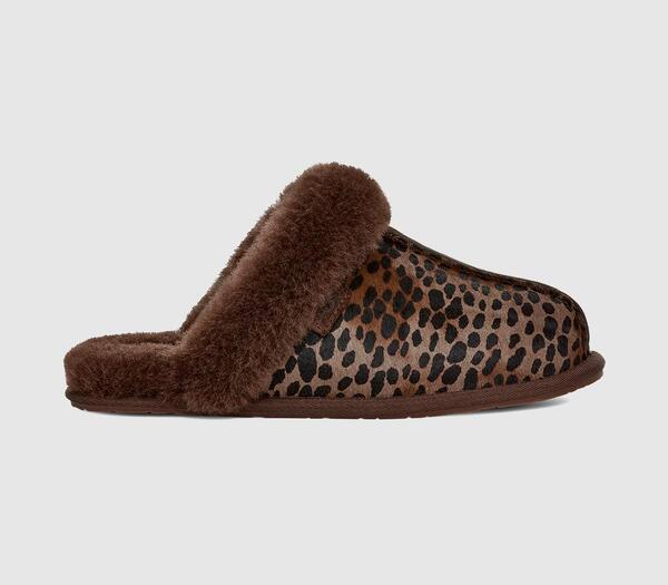  Ugg Womens Scuffette Ii Slippers Leopard Caspian Burnt Cedar Brown, 4 