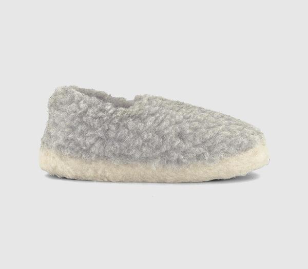  Yoko Wool Womens Slippers Light Grey, 4   5, 4 5 