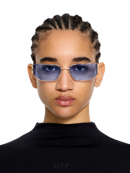  Off White Allen Blue Lens Sunglasses -  Sunglasses Shiny Gold O/s 