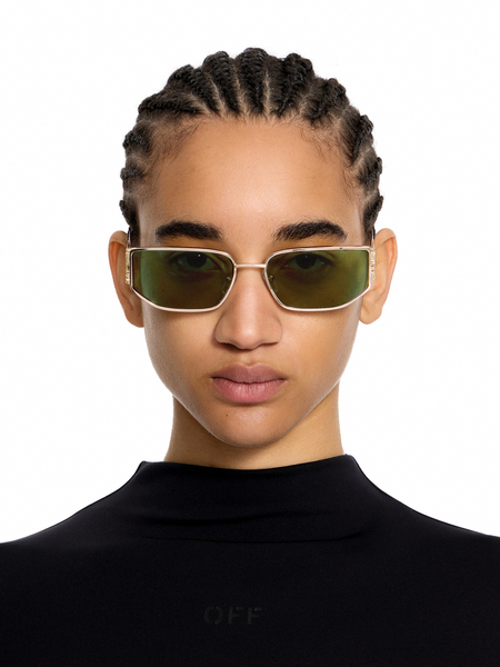  Off White Allen Green Lens Sunglasses -  Sunglasses Shiny White O/s 