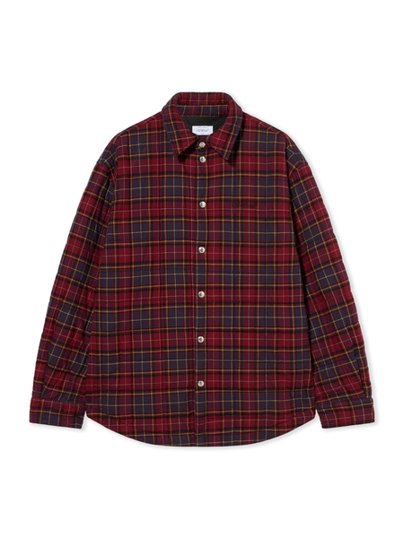  Off White Spray Arrow Check Padded Overshirt - Male  Burgundy - Black 50 