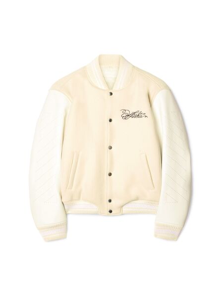  Off White White Rose Valley Varsity Jacket - Female  Neutrals 38 