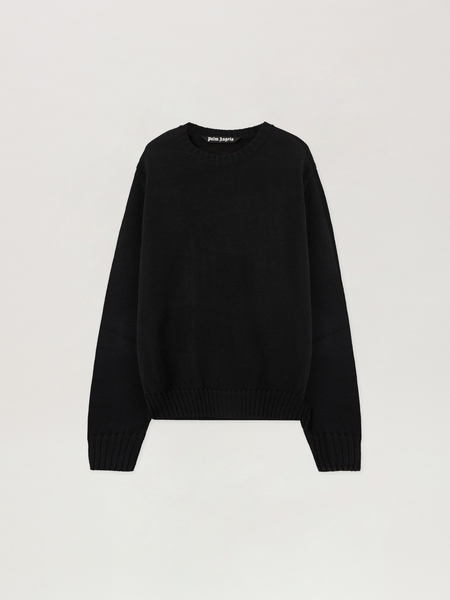  Palm Angels Back Curved Logo Sweater Man  Black Off White 