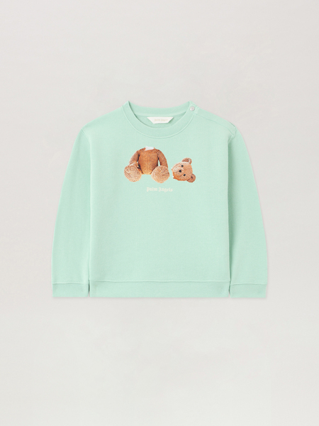  Palm Angels Bear Crewneck Sweatshirt Kids  Verde Chiaro/light Green 