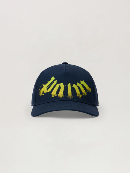  Palm Angels Big Logo Cap Man  Navy Blue Lime 