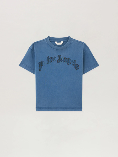  Palm Angels Curved Logo Faded T-shirt Kids  Blu/blue 