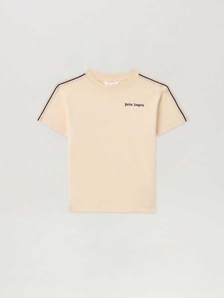  Palm Angels Curved Logo Stripe T-shirt Kids  Sabbia/sand 