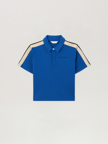 Palm Angels Curved Logo Track Polo Shirt Kids  Blu/blue 