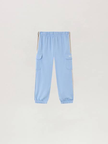  Palm Angels Curved Logo Track Sweatpants Kids  Celeste/light Blue 