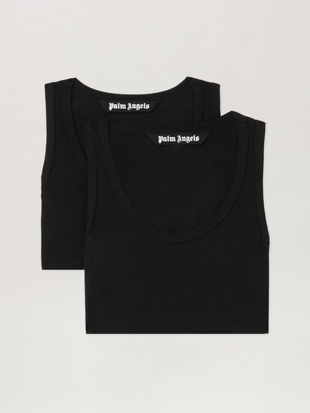  Palm Angels Essential Tank Bipack Man  Black Black 