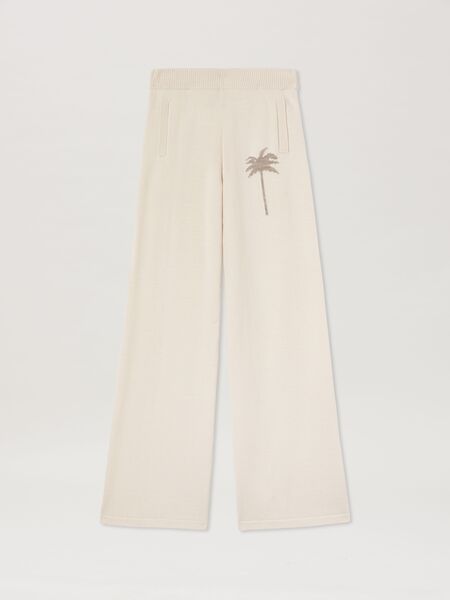 Palm Angels Palms Knit Pants Woman  Off White - Camel 