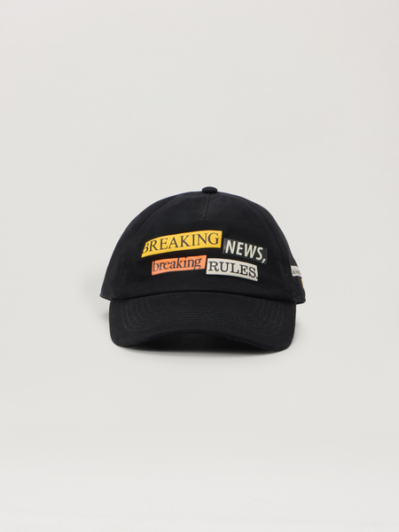  Palm Angels Paxlatimes Breaking News Quote Cap Man  Black - Multicolor 