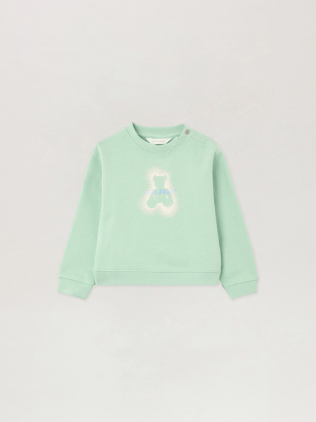  Palm Angels Spray Bear Crewneck Sweatshirt Kids  Verde Chiaro/light Green 