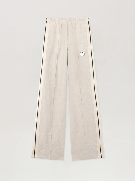  Palm Angels Tree Logo Track Pants Woman  Beige Off White 