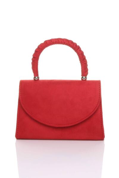  Ajvani Ruched Handle Party Evening Envelope Clutch Bag, Red 
