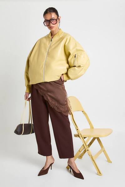  Boohoo Barrel Leg Trouser, Chocolate 