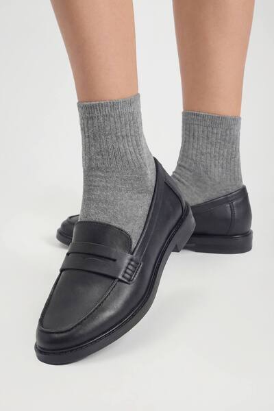  Boohoo Basic Flat Loafers, Black 