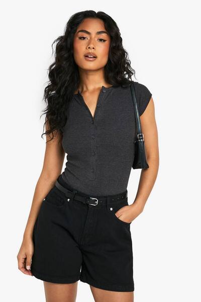  Boohoo Denim Boyfriend Short, True Black 