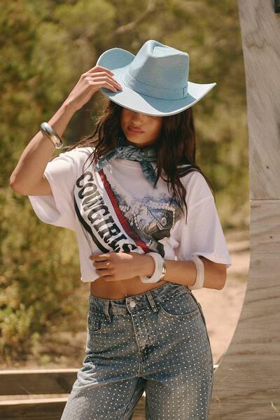  Boohoo Denim Cowboy Hat 