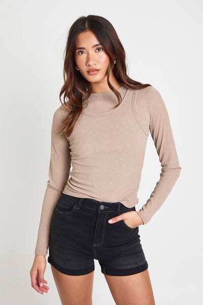  Boohoo High Waist Booty Lifting Denim Short, Washed Black 
