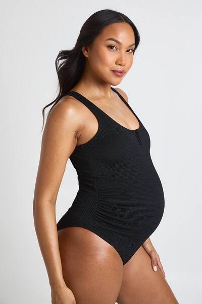  Boohoo Maternity V Detail Swimsuit, Black 