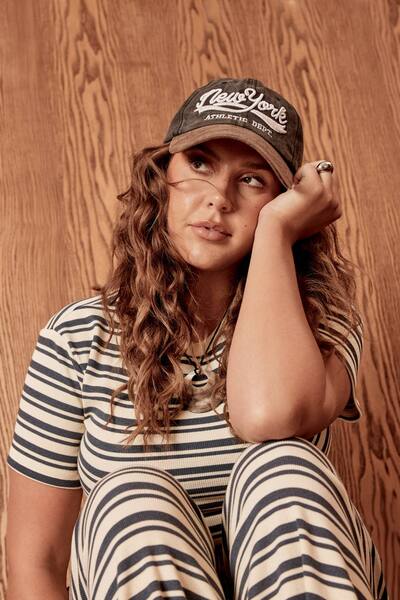 Boohoo New York Embroidered Baseball Cap, Grey 