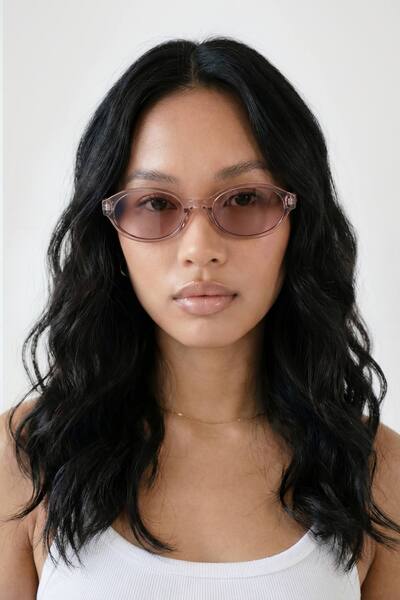  Boohoo Oval Rounded Sunglasses, Brown 