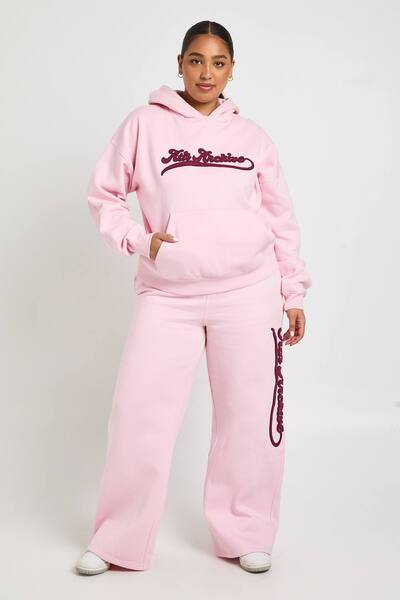  Boohoo Plus Ath Archive Oversized Hoodie, Baby Pink 