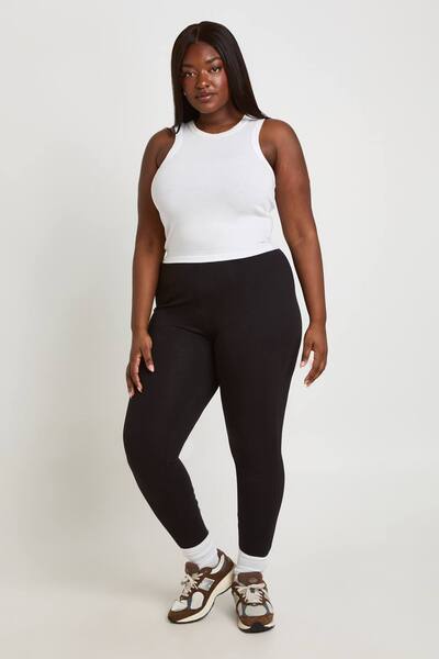  Boohoo Plus Basic High Waist Legging, Black 