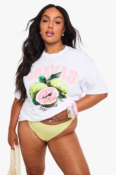  Boohoo Plus Guavas Oversized T-shirt, White 