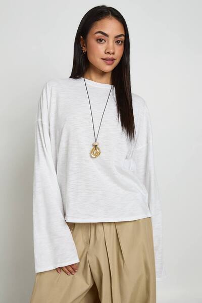  Boohoo Sheer Slub Oversized Boxy T-shirt, White 