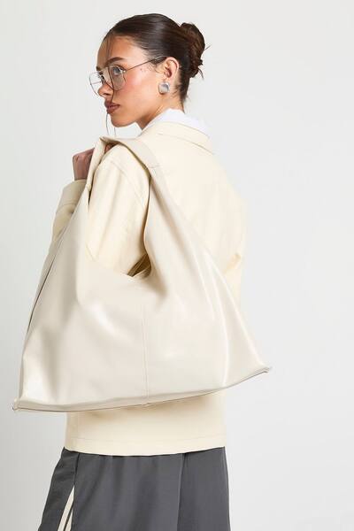  Boohoo Slouchy Tote Bag, Ecru 