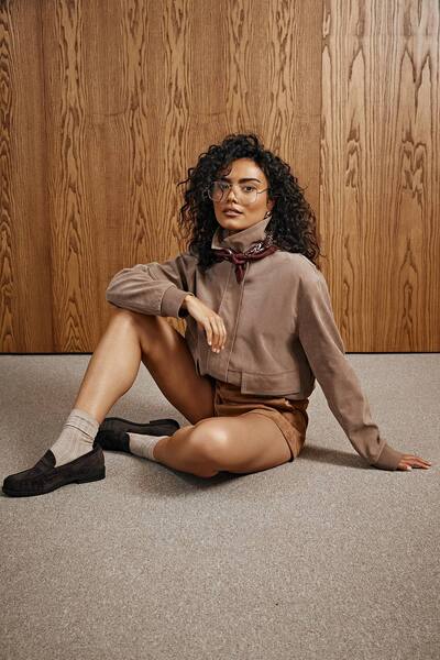  Boohoo Suede Look Bomber Jacket, Taupe 