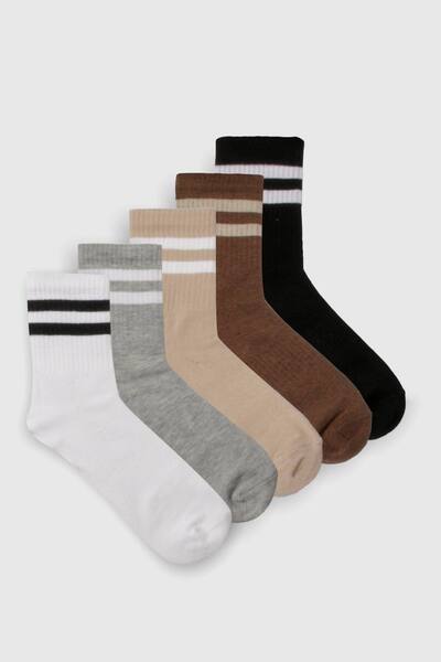  Boohoo Tonal Stripe Sport Socks 5 Pack 