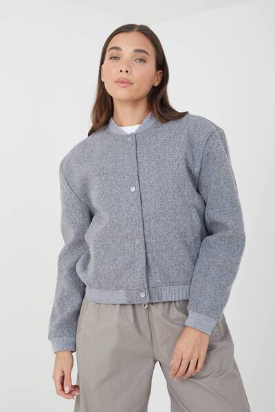  Brave Soul Bomber Jacket, Grey 